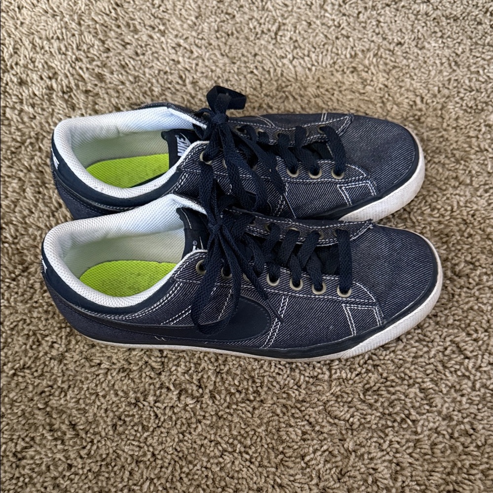 Nike Denim Sneakers with lime green sole